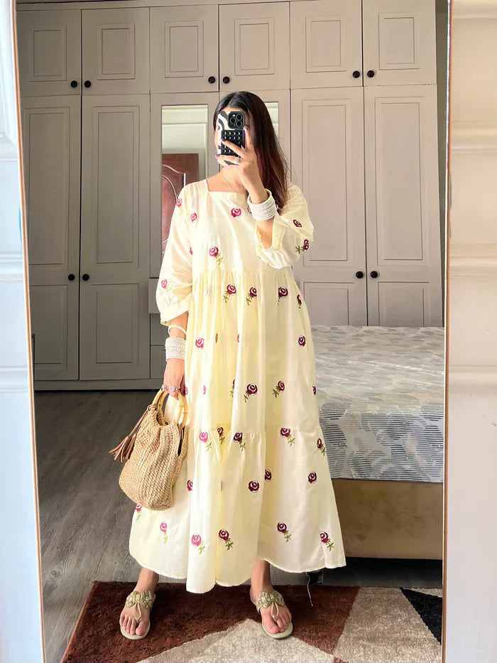 Lemira - Long Embroidered Frock