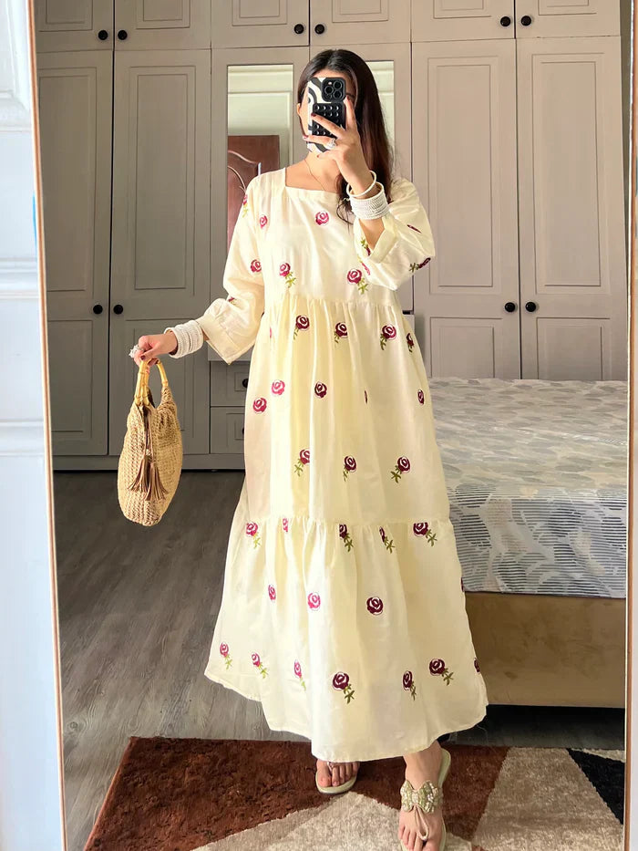 Lemira - Long Embroidered Frock