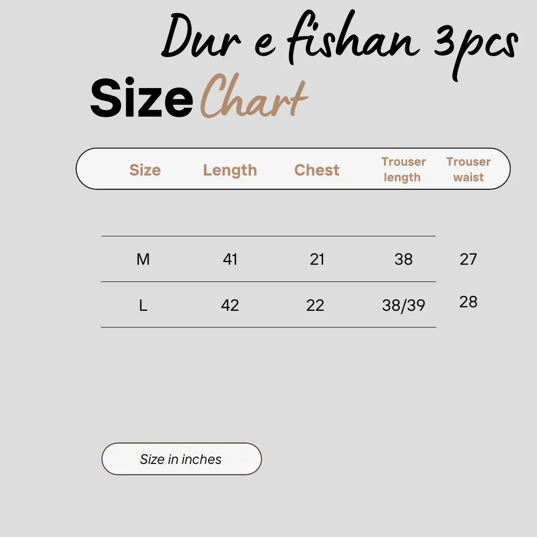 Dur e Fishan organza 2pc stitched