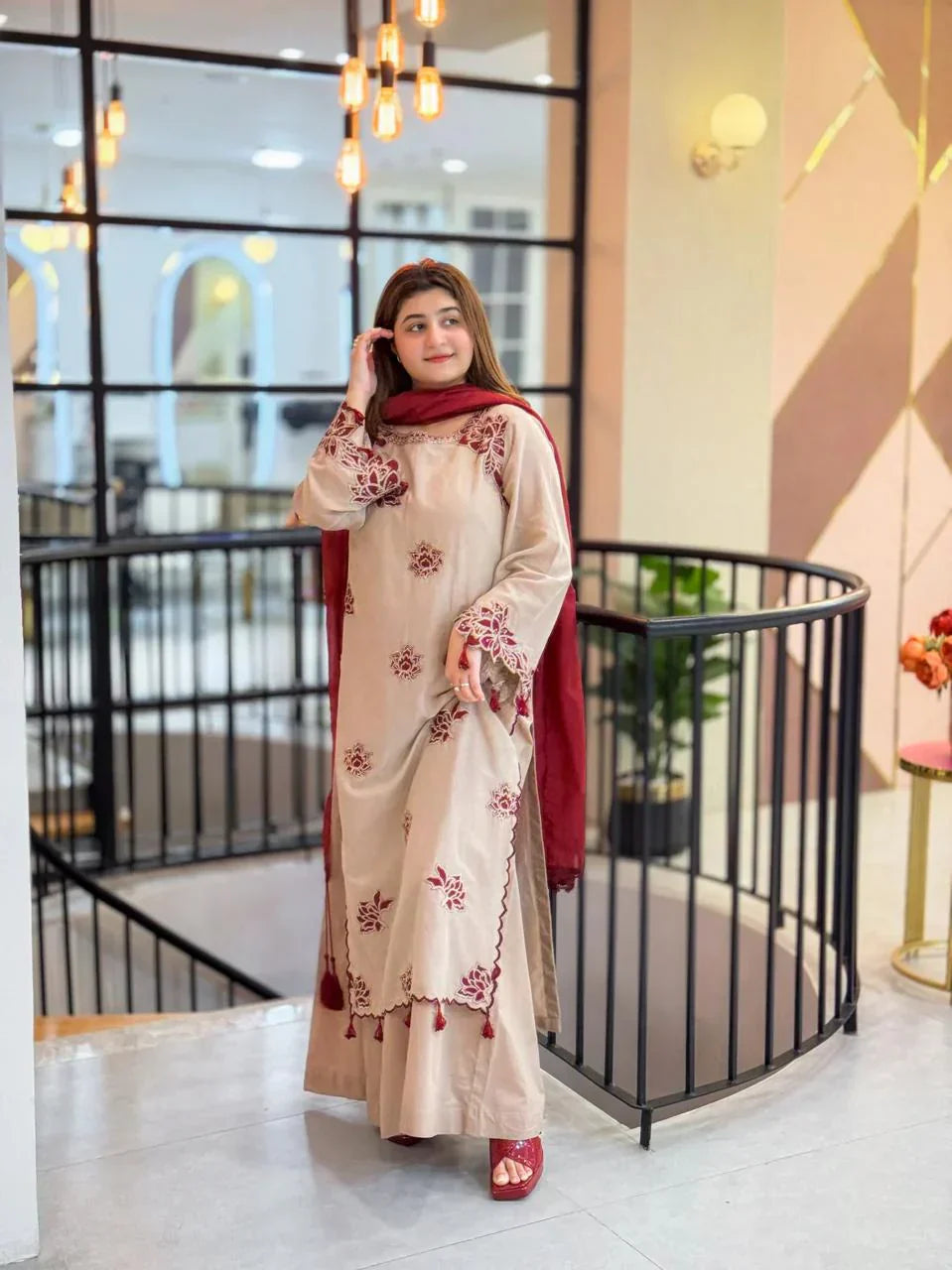 DilAfroze Embroidered 3pc